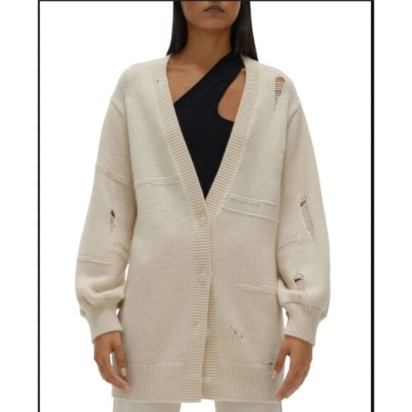 Helmut Lang Distressed Button-Front Cardigan - Picture 8 of 8